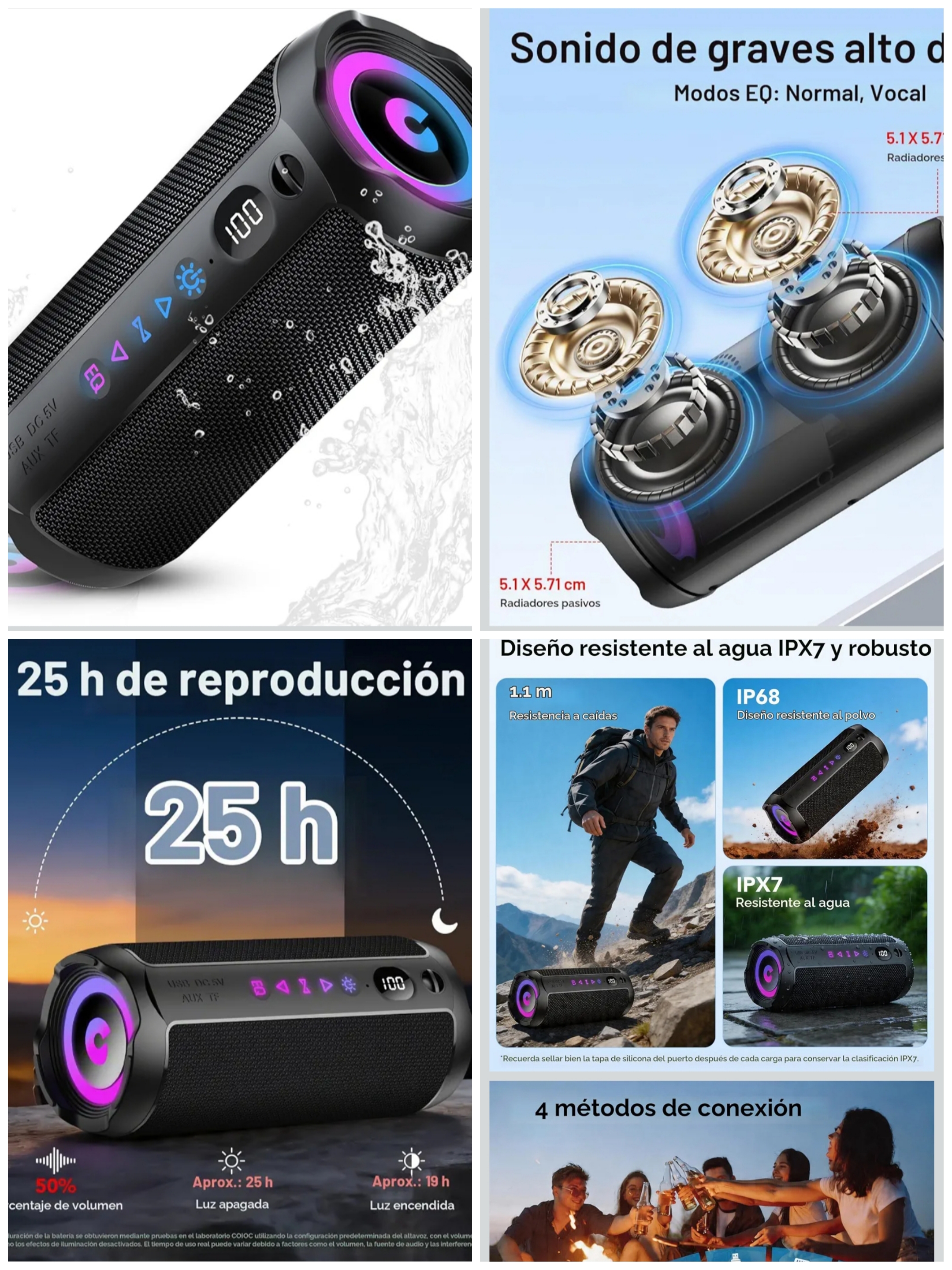 Altavoz Bluetooth Portátil Impermeable