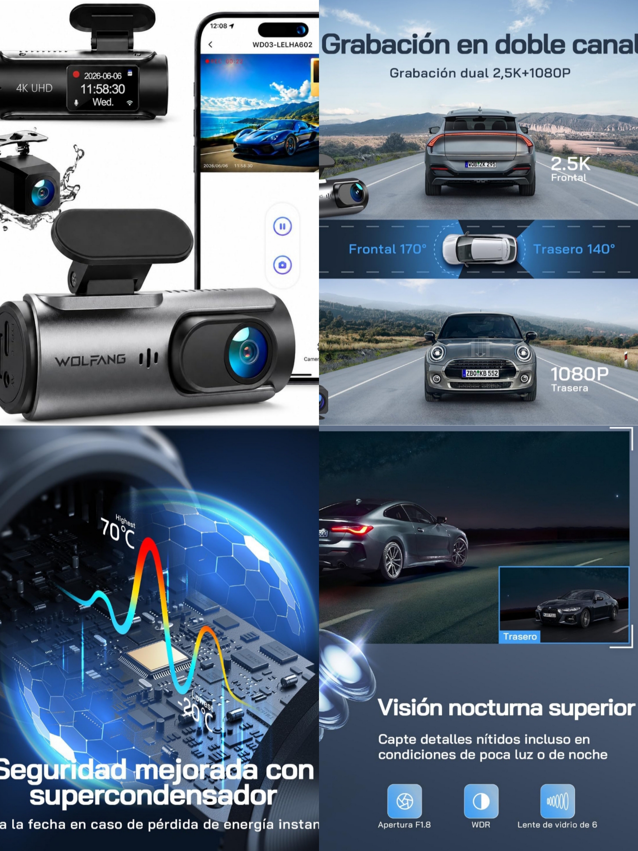 Cámara de Coche Dash Cam Full HD